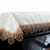 Beige Dustproof Piano Cloth Piano Cover Old Gold Lace Upright Piano Dust Cover