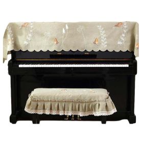 Embroidered Spring Bird Textile Piano Dust Cover Half Upright Piano Cover Cloth Keyboard Cover