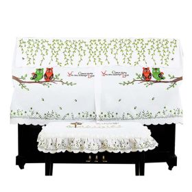 Owl Embroidery Dustproof Piano Cover Upright Piano Dust Cover Piano Chair