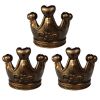 Lovely Bronze Crown Drawer Knobs Retro Girls Room Wardrobe Pulls Decor, 3 Pcs