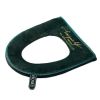 Velvet Zipper Toilet Seat Cover Pad Winter Toilet Seat Cushion Mat Toilet Seat Warmer, Dark Green