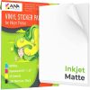 Printable Vinyl Sticker Paper for Inkjet Printer Matte White 15 Self Adhesive Sheets Waterproof Decal Paper Standard Letter Size 8.5x11 inch