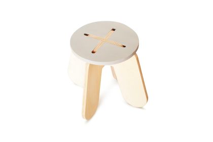 Wooden Kids Stool X in Grey Color for 18m-7yrs