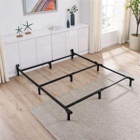 7" Adjustable Metal Bed Frame;  Black;  Adjusts Twin - Queen