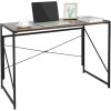 Folding Computer Writing Desk Wood Top Metal Frame Study Desk PC Laptop Table