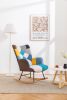 Rocking Chair, Tufted Upholstered Rocking Chair for Nursery, Comfy Wingback Glider Rocker with Safe Solid Wood Base for Living Room Bedroom Balcony