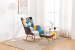 Rocking Chair and Ottoman, Tufted Upholstered Rocking Chair for Nursery
