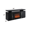 Drisana Black Mirrored Finish TV Stand w/ Fireplace