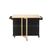 Kitchen Island And Kitchen Trolley, Mobile Kite Island, With Extendable Rubberwood Tabletop, Adjustable Cabinet Shelves
