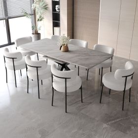 Extendable Dining Table Table Set for 4-8 Person for Dining Room