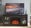 Multipurpose Sliding Door TV Stand Large Storage Cabinet with 2 Sliding Fluted Glass Doors, TV Up to 65''
