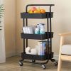 3-Tier Home Kitchen Storage Utility cart Metal&ABS