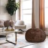 Faux Fur Bean Bag Chair, Brown-3ft Cozy and Stretchable Fabric Lounger for Children and Adults with Easy-Clean Cover