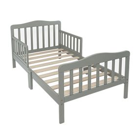 Wooden Baby Toddler Bed Children Bedroom Furniture with Safety Guardrails Gray Substitution coding: 94542135