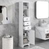 Tall Bathroom Cabinet;  Freestanding Storage Cabinet with 3 Drawers and Adjustable Shelf;  MDF Board with Painted Finish