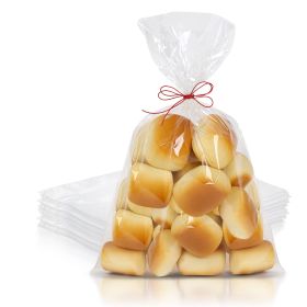 500 Pack Gusseted Plastic Bread Bags 12 x 6 x 24, Plastic Bread Storage Bags, PE 1 Mil Clear Gusseted Plastic Bags, Waterproof Bread Storage Bags