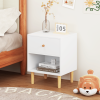 23.22"H Wooden Nightstand with One Drawer One Shelf for Kids, Adults, White