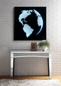 ACME Adamas Wall Art w/LED, Smoky Glass & Faux Crystal 97718