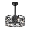 18'' Decor Forward Reverse 5 Blades Ceiling Fan Lamps, Industrial Style Vintage Fan Ceiling Fan with 3 Speeds Adjustable for Living Room, Bedroom