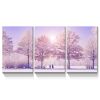 3 Panels Framed Vivid Winter Landscape Canvas Wall Art Decor,3 Pieces Mordern Canvas Decoration Painting for Office,Dining room,Living room