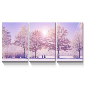 3 Panels Framed Vivid Winter Landscape Canvas Wall Art Decor,3 Pieces Mordern Canvas Decoration Painting for Office,Dining room,Living room