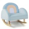 Toddler Rocking Chair with Solid Rubber Wood Frame Soft Velvet Cover