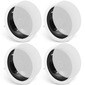 VEVOR 4 PCs 6.5'' Bluetooth in Ceiling Speakers, 150W, Flush Mount Ceiling & in-Wall Speaker System with 8ΩImpedance 89dB Sensitivity