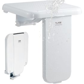 VEVOR Folding ABS Shower Seat, 15.7'' x 16.7'' Unfolded, Wall Mounted Fold Up Shower Bench with 440 lbs Load Capacity