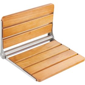 VEVOR Folding Oak Shower Seat, 16.1" x 13.4" Unfolded, Wall Mounted Fold Up Shower Bench with 440 lbs Load Capacity