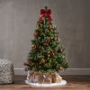 4.5 ft Glitter Bristle Mixed Hinged Tree with Red Berry and Pine Cones and 200 Lights, 407 Branch tips