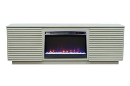 Bridgevine Home Stardust 73 inch Fireplace TV Stand for TVs up to 85 inches, Sandstone Finish