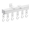 VEVOR Ceiling Curtain Track Set 11.8 FT/3.6 Meter Room Divider with Hooks White