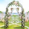 Garden Arbor with Gate with Multiple Side Crossbars and 4 Sharp Ground Stakes