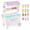 Kids Ice Cream Cart Playset with Display Rack and Accessories
