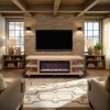 Laurel Canyon 82 inch Fireplace TV Stand for TVs up to 90 inches, Minimal Assembly, Natural Finish