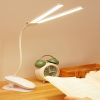 1pc Rechargeable USB Plug-in Clip Table Lamp; Double Heads Dimmable Eye Protection LED Lighting Table Lamp; Children Student Study Night Light Reading