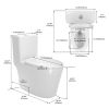 1.1/1.6 GPF Elongated Comfort Height Floor Mounted One-Piece Toilet ,  CUPC Certified, WaterSense Cetified, Ceramic, White Color, Soft Close Seat