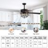 52 Inches Light Retro Ceiling Fan with Reversible Blades