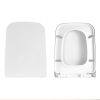 Square Toilet Seat with Grip-Tight Seat Bumpers Heavy-Duty Quiet-Close Quick-Release Easy Cleaning White
