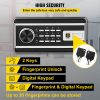 VEVOR Safe Box, 1.7 CU.FT Fingerprint Safe Box for Money w/ 2 Keys & Digital Keypad, Q235 Steel Safe Box for Storing Cash, Jewelry, Pistols, Documents