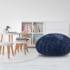 Faux Fur Bean Bag Chair, Navy-3ft Cozy and Stretchable Fabric Lounger for Children and Adults with Easy-Clean Cover