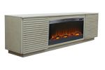 Bridgevine Home Stardust 89 inch Fireplace TV Stand for TVs up to 100 inches, Sandstone Finish