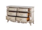 ACME Gorsedd Dresser in Marble & Antique White 27445