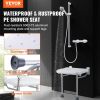 VEVOR Folding PE Shower Seat, 15.7'' x 14.8'' Unfolded, Wall Mounted Fold Up Shower Bench with 500 lbs Load Capacity