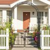 Garden Arbor with Gate with Multiple Side Crossbars and 4 Sharp Ground Stakes