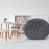 Faux Fur Bean Bag Chair, Grey-4ft Cozy and Stretchable Fabric Lounger for Children and Adults with Easy-Clean Cover