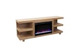 Laurel Canyon 65 inch Fireplace TV Stand for TVs up to 75 inches, Minimal Assembly, Natural Finish