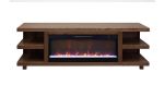 Laurel Canyon 82 inch Fireplace TV Stand for TVs up to 90 inches, Minimal Assembly, Oak Bourbon Finish