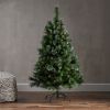 4.5 ft Glitter Bristle Mixed Hinged Tree with Red Berry and Pine Cones and 200 Lights, 407 Branch tips