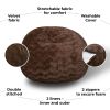 Faux Fur Bean Bag Chair, Brown-3ft Cozy and Stretchable Fabric Lounger for Children and Adults with Easy-Clean Cover